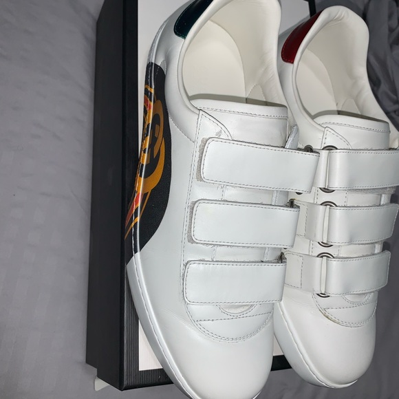 Gucci Ace Interlocking GG Leather 3 Strap Sneakers - Picture 7 of 8